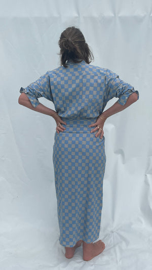 Kimono Dress <i>cloud check</i>