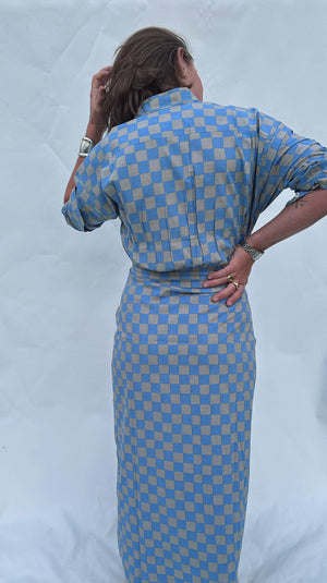 Kimono Dress <i>cloud check</i>