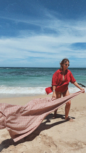 Wyeth Sarong, <i>pink+nude check</i>
