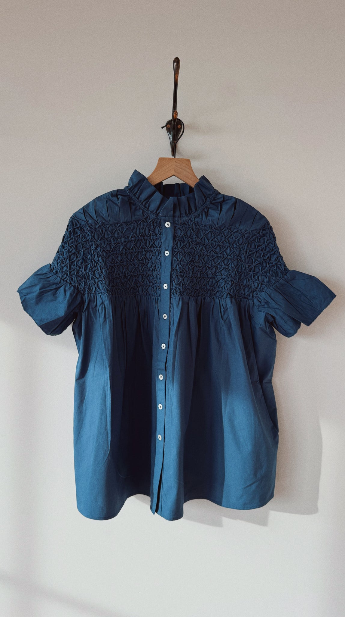 Nora top, <i>indigo poplin</i>
